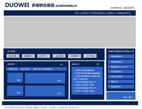 某鋼構(gòu)彩板公司網(wǎng)站改版框架說(shuō)明 www.nainiuapp.com